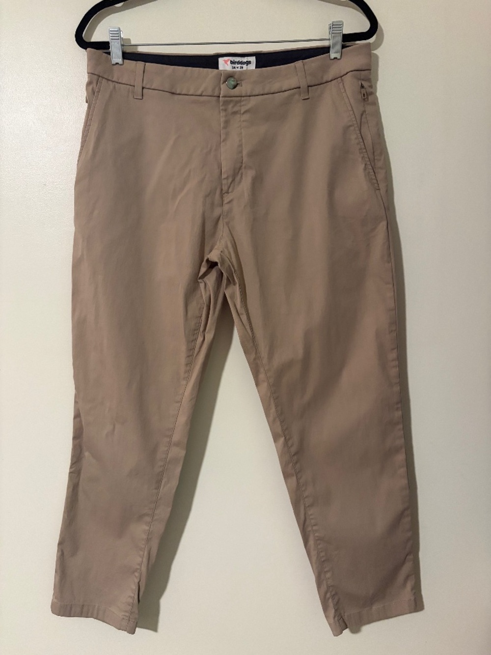 Birddogs Stretch Khakis Chino Pants Men’s 34x28 Khaki Straight Fit Unlined Golf